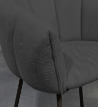 Armlehnstuhl >Pina< (2er Set) in grau, schwarz - 70x78x63 (BxHxT)