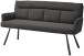 Polsterbank >Sofia< Federkern, Armlehnen, Cord grau, Gestell schwarz - 180x93x69cm (BxHxT)