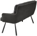 Polsterbank >Sofia< Federkern, Armlehnen, Cord grau, Gestell schwarz - 180x93x69cm (BxHxT)