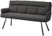 Polsterbank >Sofia< Federkern, Armlehnen, Cord grau, Gestell schwarz - 180x93x69cm (BxHxT)