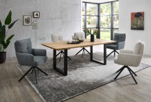 Armlehnstuhl >Sofia young< (2er Set) Federkern, drehbar, blau, schwarz - 61x93,5x67 (BxHxT)