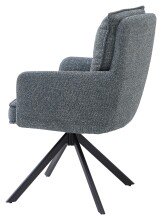 Armlehnstuhl >Sofia young< (2er Set) Federkern, drehbar, blau, schwarz - 61x93,5x67 (BxHxT)