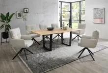 Armlehnstuhl >Sofia young< (2er Set) Federkern, drehbar, beige, schwarz - 61x93,5x67 (BxHxT)