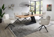 Armlehnstuhl >Sofia young< (2er Set) Federkern, drehbar, beige, schwarz - 61x93,5x67 (BxHxT)