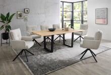 Armlehnstuhl >Sofia young< (2er Set) Federkern, drehbar, beige, schwarz - 61x93,5x67 (BxHxT)