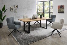 Armlehnstuhl >Sofia young< (2er Set) Federkern, drehbar, beige, schwarz - 61x93,5x67 (BxHxT)