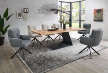 Armlehnstuhl >Sofia young< (2er Set) Federkern, drehbar, beige, schwarz - 61x93,5x67 (BxHxT)