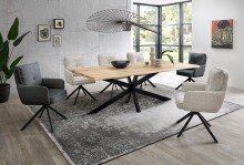 Armlehnstuhl >Sofia young< (2er Set) Federkern, drehbar, beige, schwarz - 61x93,5x67 (BxHxT)