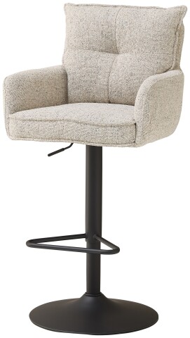 Barhocker >Sofia young< (2er Set) Armlehnen, beige, schwarz - 54x99/120x58 (BxHxT)