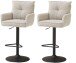 Barhocker >Sofia young< (2er Set) Armlehnen, beige, schwarz - 54x99/120x58 (BxHxT)
