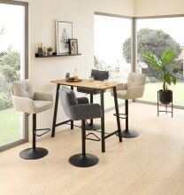 Barhocker >Sofia young< (2er Set) Armlehnen, blau, schwarz - 54x99/120x58 (BxHxT)