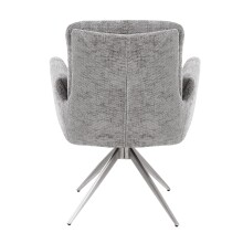 Armlehnstuhl >Sofia Premium< (2er Set) Federkern, drehbar, grau, Edelstahl - 61x93,5x67 (BxHxT)