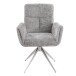Armlehnstuhl >Sofia Premium< (2er Set) Federkern, drehbar, grau, Edelstahl - 61x93,5x67 (BxHxT)