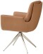 Armlehnstuhl >Sofia Premium< (2er Set) Federkern, drehbar, Leder cognac, Edelstahl - 61x94x67 BxHxT