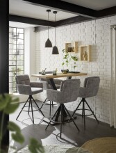 Barhocker >Sofia< (2er Set) drehbar, Armlehnen, grau, schwarz - 54x103,5x60 (BxHxT)