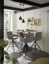 Barhocker >Sofia< (2er Set) drehbar, Armlehnen, grau, schwarz - 54x103,5x60 (BxHxT)
