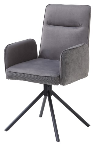 Armlehnstuhl >Solea< (2er Set) drehbar, grau, schwarz - 53x92x59 (BxHxT)
