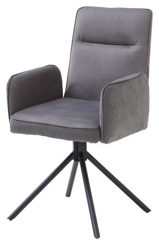 Armlehnstuhl >Solea< (2er Set) drehbar, grau, schwarz - 53x92x59 (BxHxT)