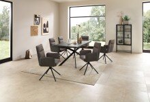 Armlehnstuhl >Solea< (2er Set) drehbar, grau, schwarz - 53x92x59 (BxHxT)