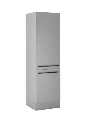 Kühlumbauschrank >Denver< softclose Türen, Grau / Grau matt - 60x211x57cm (BxHxT)