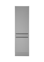 Kühlumbauschrank >Denver< softclose Türen, Grau / Grau matt - 60x211x57cm (BxHxT)