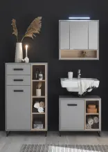 Badezimmer-Set >Tunis< (3-tlg. ) in Grau matt /...