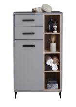 Badezimmer-Set >Tunis< (3-tlg. ) in Grau matt / Abs. Sonoma Eiche Dekor