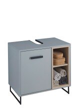 Badezimmer-Set >Tunis< (3-tlg. ) in Grau matt / Abs. Sonoma Eiche Dekor