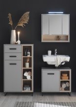 Badezimmer-Set >Tunis< (3-tlg. ) in Grau matt /...
