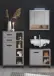 Badezimmer-Set >Tunis< (3-tlg. ) in Grau matt / Abs. Sonoma Eiche Dekor