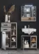 Badezimmer-Set >Tunis< (3-tlg. ) in Grau matt / Abs. Sonoma Eiche Dekor