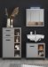 Badezimmer-Set >Tunis< (3-tlg. ) in Grau matt / Abs. Sonoma Eiche Dekor