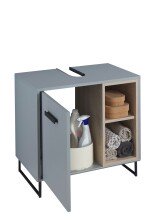 Badezimmer-Set >Tunis< (3-tlg. ) in Grau matt / Abs. Sonoma Eiche Dekor