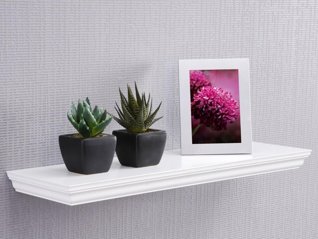 Wandboard >Landsted< in Weiß - 60x3,8x19,5cm (BxHxT)