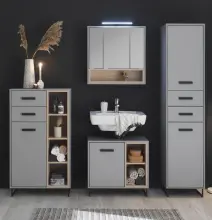 Badezimmer-Set >Tunis< (4-tlg. ) in Grau matt /...