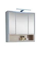 Badezimmer-Set >Tunis< (4-tlg. ) in Grau matt / Abs. Sonoma Eiche Dekor