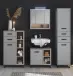 Badezimmer-Set >Tunis< (4-tlg. ) in Grau matt / Abs. Sonoma Eiche Dekor