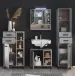 Badezimmer-Set >Tunis< (4-tlg. ) in Grau matt / Abs. Sonoma Eiche Dekor
