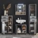 Badezimmer-Set >Tunis< (4-tlg. ) in Grau matt / Abs. Sonoma Eiche Dekor
