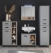 Badezimmer-Set >Tunis< (4-tlg. ) in Grau matt / Abs. Sonoma Eiche Dekor