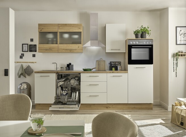 Küchenzeile >Capri< E-Geräte, Spüle, Softclose, Artisan Eiche/ Weiß -, 2.119,95 €