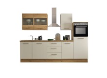 Küchenzeile >Capri< E-Geräte, Spüle, Softclose, Artisan Eiche/ Weiß - 280x218x60cm (BxHxT)