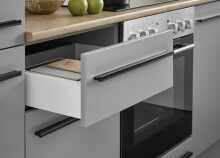 Küchenzeile >Denver< Grau / Grau matt mit Lancelot Eiche Dekor - 220x211x60cm (BxHxT)