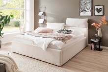 Stauraumbett >Malindi< Liegefläche 140x200 cm in Beige  - 156x120x233cm (BxHxT)