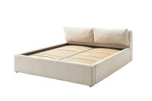 Stauraumbett >Malindi< Liegefläche 140x200 cm in Beige  - 156x120x233cm (BxHxT)