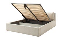 Stauraumbett >Malindi< Liegefläche 140x200 cm in Beige  - 156x120x233cm (BxHxT)