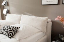 Stauraumbett >Malindi< Liegefläche 140x200 cm in Beige  - 156x120x233cm (BxHxT)