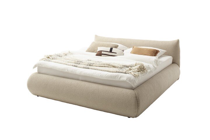 Stauraumbett >Fortello< Liegefläche 160x200 cm, in Cappuccino - 184x88x232 (BxHxT)