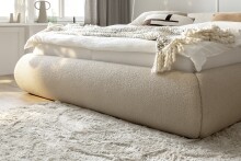 Stauraumbett >Fortello< Liegefläche 160x200 cm, in Cappuccino - 184x88x232 (BxHxT)