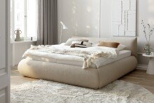 Stauraumbett >Fortello< Liegefläche 160x200 cm, in Cappuccino - 184x88x232 (BxHxT)